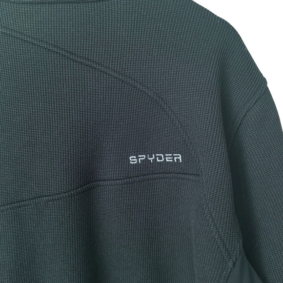 SPYDER Bandit Half Zip Fleece Sweater Jacket Black Pullover Outdoor Activewear - Picture 10 of 13